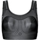Compression Bra High Impact, Dame, Black fra Purelime har brede stropper, meshdetaljer på bryst og skuldre og et sømløst, struktureret design. Purelime-logoet ses nær kanten. Ideel til intens træning som kompressions-bh.