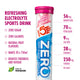 Der vises en tube High5 Zero Tabs, Pink Grape. Vigtige fordele: nul sukker, nul kalorier, naturlig frugtsmag og elektrolytter for optimal hydrering. Velegnet til vegetarer; næringsstofinfo pr. tablet inkluderet.