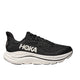 Hoka Clifton 10 løbesko dame i sort/hvid har en tyk hvid sål og et fedt hvidt Hoka-logo, der vises i venstre sideprofil mod en almindelig hvid baggrund.