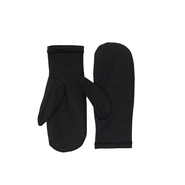 Et par Saysky Combat Mittens, Unisex, Black, er lagt fladt på en hvid baggrund - den ene viser håndfladen og den anden bagsiden - perfekt til vintertræning.