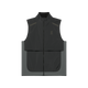 On Weather Vest, Herre i Black/Eclipse er en let, åndbar ærmeløs vest med lynlås foran, høj krave og diskret logo på brystet. Den har et moderne, minimalistisk design og er vist på en almindelig hvid baggrund.