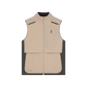 On Weather Vest, Dame, i Desert/Eclipse er en ærmeløs løbevest til kvinder med høj krave, On-logo på brystet og flapdetalje - ideel til vejrbeskyttende løb. Vist lagt fladt på en hvid baggrund.