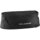 Salomon Pulse Løbebælte, Unisex, Black har en lynlåslomme, netdetaljer og et hvidt Salomon-logo på forsiden. Dette must-have løbeudstyr vises mod en almindelig hvid baggrund.