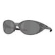 Oakley Eyejacket Redux unisex wraparound sportsbriller i matgråt blækfingerprint med Prizm Black-linser, vist fra en vinkel, der fremhæver både fronten og siden.