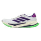 Adidas Supernova Prima 2 til mænd i Cwhite/Cpurpl/Limbur har lilla striber og hæl, en grøn og cremefarvet sål samt DREAMSTRIKE på siden for komfort og overlegen stødabsorbering under løb.