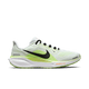 Et sidebillede af Nike Pegasus 41 herre løbesko i White/Black-Volt Ice-Barely Volt med sort swoosh, lime accenter, hvid sål og sort snørebånd-en perfekt komfortabel løbesko til herrer.
