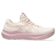 Et sidebillede af Asics Gt-2000 14 dame løbesko i Pearl Pink/Morganite, der viser en tyk sål, snørelukning og det karakteristiske Asics-logo.