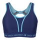 Shock Absorber Ultimate Run Bra Padded, Dame, Sail Away Navy har frontpanel i mesh, hægte på ryggen og elastikbånd med mærke - ideel som støttende sports-bh til din træning.