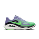 Nike Structure Plus til mænd i Iron Purple/Voltage Green-Off Noir-Sail har en grøn mesh-overdel, lilla detaljer, sort ZoomX- og ReactX-skummellemsål, lysegrøn swoosh og hvid/sort ydersål.