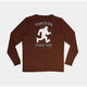 Saysky Statement Pace Long Sleeve, Herre, Red har en hvid grafik af et løbende væsen og SRSCO-logo på ryggen, med "FARTLEK" over og "GAME ON!" under.