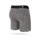 Stances It Is Paisley Wholester boxershorts herre i Stringgrey har en grå bund, beige paisley-blomstermønster, sort linning og fugttransporterende stof, vist på en almindelig hvid baggrund.