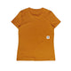 En Saysky W Logo Pace T-Shirt, Dame, Orange er lagt fladt for at vise bagsiden. Denne svedtransporterende sportsbluse er ideel til dame løbetræning og har et lille hvidt mærke med en sort stjerne nederst til højre.