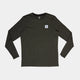 Saysky Statement Pace Long Sleeve, Herre, Green har en rund halsudskæring og en lille hvid logopatch med sort design øverst på brystet. Fremstillet af fugttransporterende stof og vist fladt på en hvid baggrund.