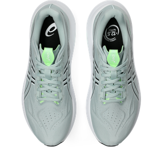 Topbillede af ASICS GT-2000 14 Herre i Cold Moss/Black-stabil løbesko med hvid sål, sort foring og neongrønne detaljer for optimal komfort og støtte.