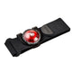 Orbiloc Run Dual, Unisex, 111 Red er et sort justerbart armbånd med en cirkulær rød LED til løbelygtebrug. Orbiloc-lyset sidder i midten, og båndet har en Orbiloc-label. Dansk produceret kvalitet sikrer sikkerhed under løb.