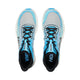 Topbillede af Hoka Cielo X1 2.0 unisex-løbesko i Skyward Blue/Cielo Blue med sorte snørebånd, carbonplade og synligt HOKA-mærke på tungen og indersålen. Skoene er placeret side om side på en hvid baggrund.