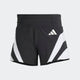 Adizero Archive Gel Shorts 3", Herre, Sort fra Adidas, med hvide diagonale striber og logo på venstre ben. Shortsene har CLIMACOOL-teknologi for øget åndbarhed og vises på en lys baggrund.