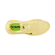Et topbillede af Nike Vomero Premium løbesko til herrer i Alabaster/Blue Void-Citron Pulse med hvide snørebånd, et sort logo, neongrøn indersål med "VOM" og MAXIMUM CUSHIONING-tekst og ZoomX-skum for maksimal komfort.