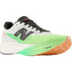 New Balance Fuelcell Supercomp Elite V5, Herre, White/Mint Flash EKIDEN er en topmaratonløbesko med hvid overdel, sorte snørebånd, fedt sort N-logo og en grøn-orange FuelCell-mellemsål med orange og grøn accent.
