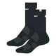 Saysky Combat High Socks 100, Unisex, Black har hvid "SKY"-tekst og en stjerne på manchetten, plus forstærkede grå fodområder for støtte og åndbarhed - ideelle som stilfulde løbestrømper.
