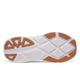 Saucony Guide 18, Herre, Carbon/Iceberg har en hvid sål med brune gummipartier og geometrisk profil for greb og fleksibilitet under mængdetræning. "Saucony" er præget på venstre side af denne stabile løbesko.