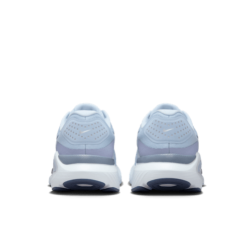 Et par Nike Structure 26, Herre, Lt Armory Blue/Diffused Blue-Ashen Slate løbesko vist bagfra på en hvid baggrund med fokus på hælens design og sålens mønster for optimal stabilitet.