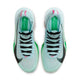 Topbillede af et par Nike Alphafly Next% 3 Dame konkurrencesko i Glacier Blue/Black-Mint Foam-Green Shock med sorte snørebånd, grønne såler, pink detaljer og brandede indlægssåler - perfekte løbesko til din næste løbetur.