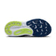 Billedet viser sålen på Brooks Adrenaline GTS 24, Herre, Navy Peony/Black/Acid Lime, med blå og acid lime-profil på en hvid bund, der giver stabilitet, greb og fleksibilitet ved hvert skridt.