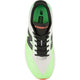 Et topbillede af New Balance Fuelcell Rebel V5, Herre, White/Mint Flash EKIDEN viser en hvid og mintfarvet overdel, sorte snørebånd og logo, en orange accent på pløsen og 'FuelCell Rebel'-tekst på pløsen.