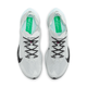 Topbillede af Nike ZoomX Vaporfly Next% 4 løbesko i White/Black-Hyper Pink-Mint Foam til mænd med sorte snørebånd, sorte swooshes, grønne indlægssåler med hvid tekst, Vaporfly-branding på tungen og responsiv ZoomX-skumdæmpning.