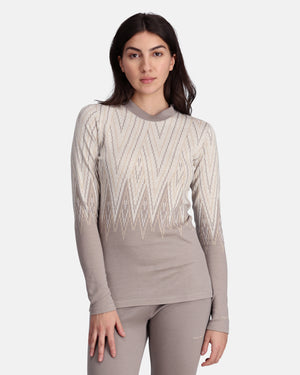 Julianne Wool Long Sleeve, Dame, Light Grey