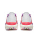Et par Saucony Endorphin Elite 2 unisex-løbesko i Coral/White set bagfra har pink og lilla detaljer og "incrediRUN" på hælen - ideel raceko til seriøse løbere.