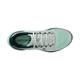 Topbillede af Nike Pegasus 41 dame løbesko i Ghost Aqua/Metallic Silver-Mint Foam, med hvide snørebånd, åndbar mesh-overdel, NIKE RUNNING-tekst på indersålen og React-skum for støddæmpende komfort.