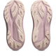 To Pearl Pink/Morganite ASICS Gt-2000 14 damesko vises side om side på en hvid baggrund og viser deres beige, bølgede såldesign - ideelle stabile løbesko til kvinder, der søger både stil og støtte.