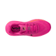 Et topbillede af Nike Vomero Premium dame løbesko i Hyper Pink/Black-Digital Pink-Volt med meshdetaljer, snørebånd, synligt branding på tungen og indersålen og ZoomX-skumkomfort på en almindelig hvid baggrund.