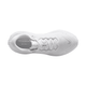 Topbillede af Nike Vomero Plus løbesko til herrer i White/Summit White-Photon Dust med snørebånd, overdel i tekstureret mesh, stødabsorbering og en polstret krave på en almindelig hvid baggrund.