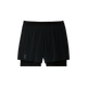 5" Performance 2/1 Shorts til mænd fra On har et sort dobbeltlagsdesign og et diskret ON-logo på venstre kant, vist på en hvid baggrund - ideelle som træningsshorts eller løbeshorts her.