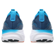 Bagfra ses et par Asics Gel-Kayano 32 herre løbesko i Twilight Blue/Anzu med lyseblå trækflige, hvide mellemsåler og sorte såler, vist side om side på en almindelig hvid baggrund.