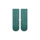 Stance Matrix Light Quarter løbestrømper (Unisex, Teal) har et subtilt bølget mønster med hvide striber nær toppen og blå tå-accenter. Fremstillet med FreshTek-mesh for komfort. "L"- og "R"-markeringer angiver venstre og højre sok.