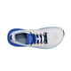 En top-down-visning af Altra Fwd Via 2, Herre, Blue/Gray viser blå detaljer, en blå sål, mørkeblå snørebånd og "ALTRA"-branding på indersålen og pløsen. Denne sko understøtter en naturlig løbestil på en ren hvid baggrund.