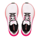 Et par Altra Torin 9 Dame-løbesko i farven Cream/Pink Flow, med sorte snørebånd og ALTRA-logo på indlægssålerne, udstyret med en Zero Drop-sål og FootShape-tåkappe, vist set ovenfra på en hvid baggrund.