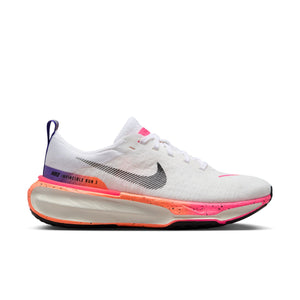 Invincible Run Flyknit 3, Dame, White/Black-Bright Mango