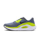 Nike Structure Plus, Herre, COOL GREY/BLACK-LEMON VENOM-WHITE løbesko til overpronation med en hvid, tykt polstret mellemsål og en sort stabilitetssål.