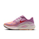 Nike Structure Plus Dame i Lt Magenta/Tattoo-Orange Pulse-Pink Foam har en overdel i pink og lilla mesh, rød swoosh, hvid ZoomX-mellemsål og orange ydersål for stabilitet og støtte. Vist i venstre profil mod en hvid baggrund.