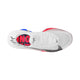 Topbillede af Nike Alphafly Next% 3 Herre i White/Black-Platinum Violet-Silt Red "CM" med en hvid strikoverdel, sorte og grå accenter, farverige røde og blå detaljer, synlig rød indersålstekst, ZoomX-støddæmpning og klassiske hvide snørebånd.