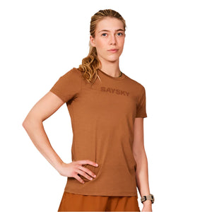 W Logo Pace T-Shirt, Dame, Orange Melange