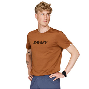 Logo Pace T-Shirt, Herre, Orange Melange