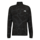 Adidas Adi365 Running Half Zip Long Sleeve til mænd i farven Black/Grefiv, der præsenteres på en ensfarvet hvid baggrund, har lange ærmer, et diskret abstrakt mønster, en krave med kvartlængde lynlås og et skarpt hvidt Adidas-logo på venstre bryst. Denne sportstrøje er mesterligt udformet til at kombinere stil og ydeevne og er designet til at give enestående komfort under dine løbeture.