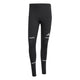 Adi365 Tights M til mænd fra Adidas er sorte løbetights med refleksstriber på lår og skinneben og et hvidt logo på venstre lår. Disse tætsiddende tights har ingen synlige lukninger eller lommer.