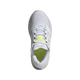 En Adidas Adistar Byd 2 dame løbesko i fropur/cwhite/hireye, set oppefra, har lysegrå detaljer, neon-gule elementer på pløs og hæl samt mintgrønne accenter ved side-striberne for optimal komfort under løb.